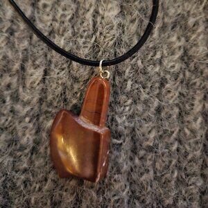 COPY - NWOT Red jasper gemstone axe/battle axe pendant, artisan, unisex